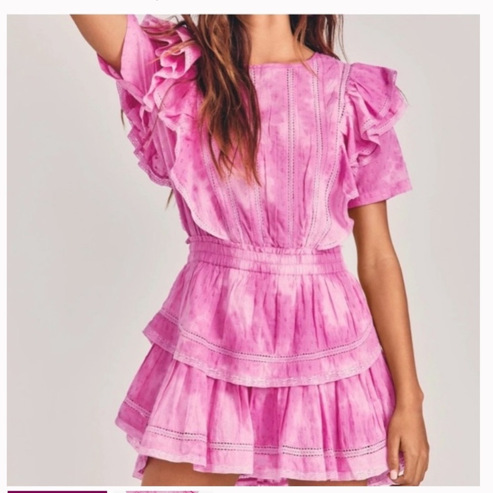 Loveshackfancy Natasha mini dress in pink. Good condition.